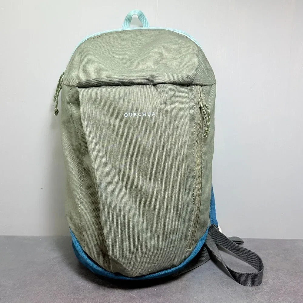 Quechua NH100 10L Backpack Khaki Blue Lightweight Camping Hiking Daypack